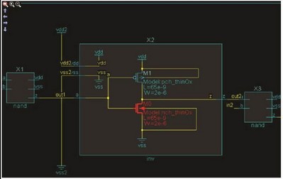 圖2：采用 Calibre PERC 的 TDDB 檢查法：一個(gè)具有高壓路徑的薄柵氧 PMOS（型號：pmos_lv）可能會導(dǎo)致 NTBI 。